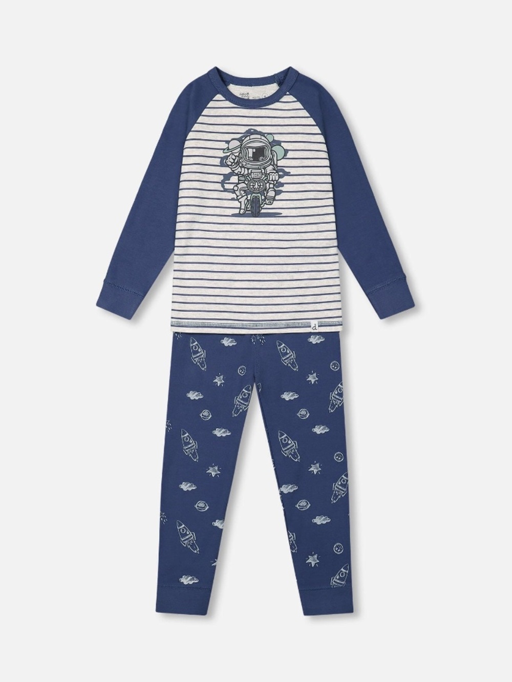 Deux par Deux Organic Cotton Two Piece Pajama Set Navy Space Ranger Print Size 5